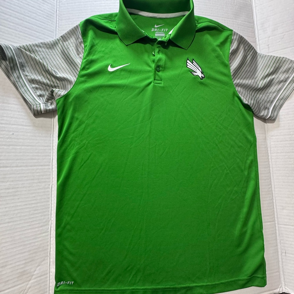 Nike Dri-FIT Green polo Shirt NCAA North Texas Mean Green